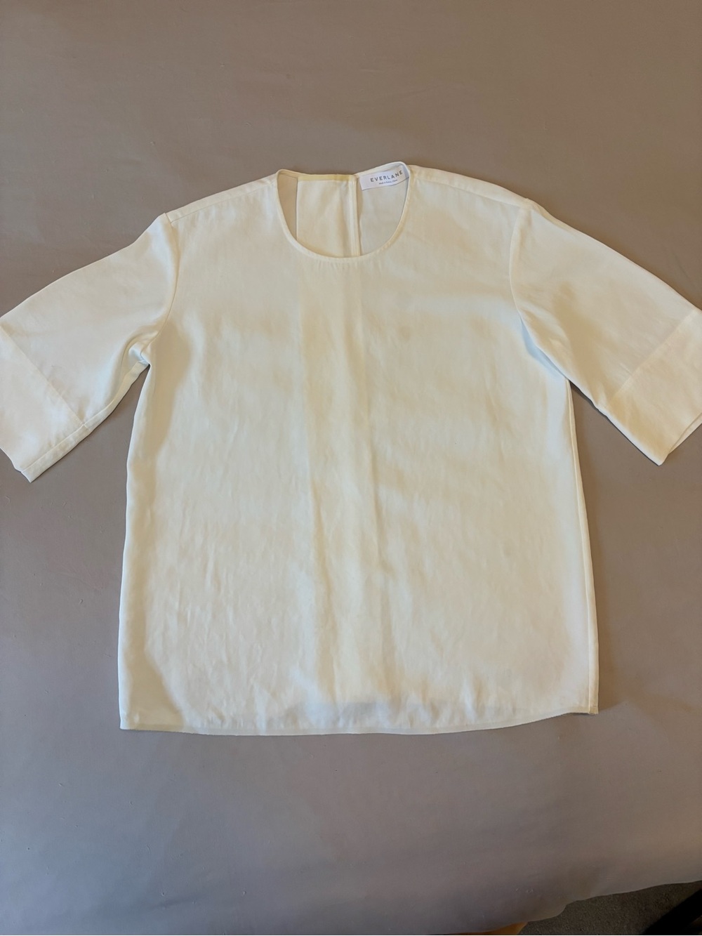 Everlane Cream Short-Sleeve Crew Tee
